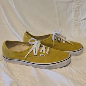 Vans Mustard Canvas Shoes with White Laces